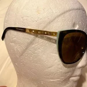 Tiffany & Co sunglasses in case black & turquoise crystals on arms XII IX VI III Tiffany & Co. | Accessories | Tiffany Co Sunglasses In Case  main image 4